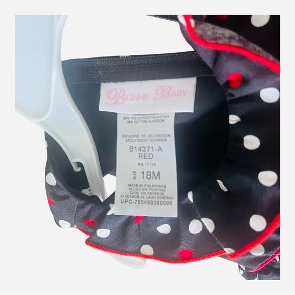 Bonnie Baby black dress and pants 18 M with red and white polka dots A-line belt - Picture 6 of 11